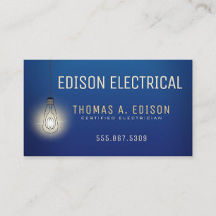 Electrician   Electric Lightbulb Business Card