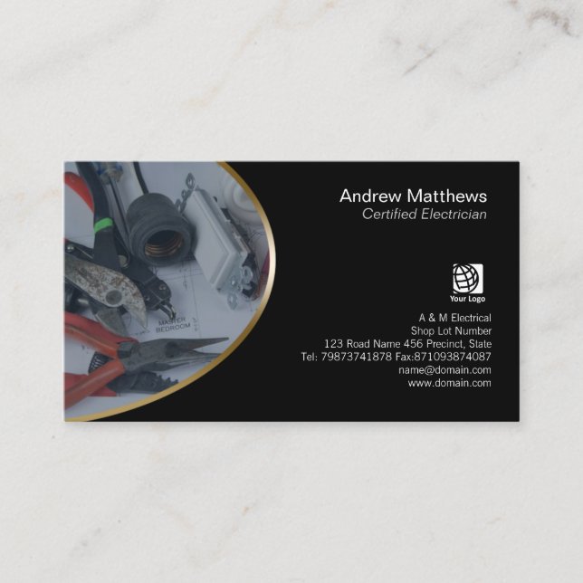 Electrician Electric Tools Business Card (Front)