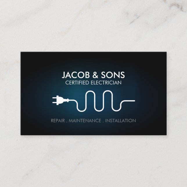 Electrician Electrical Contractor Business Card (Front)