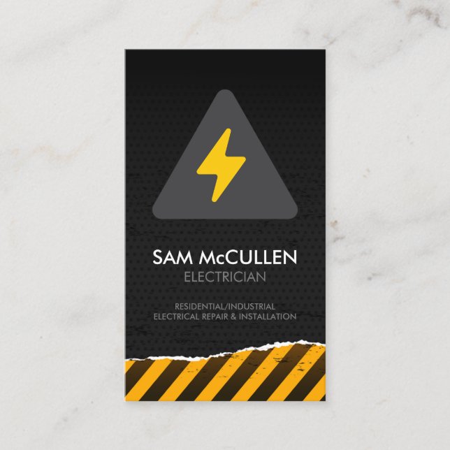Electrician Electrical Contractor Business Card (Front)