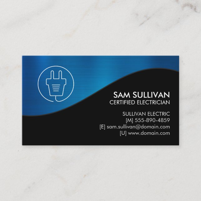 Electrician Electrical Contractor Business Card (Front)