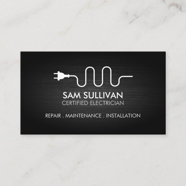 Electrician Electrical Contractor Business Card (Front)