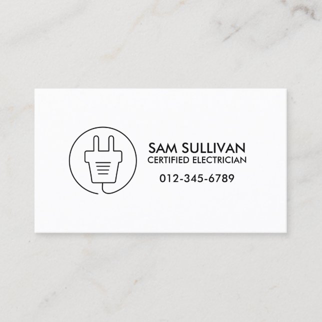 Electrician Electrical Contractor Business Card (Front)