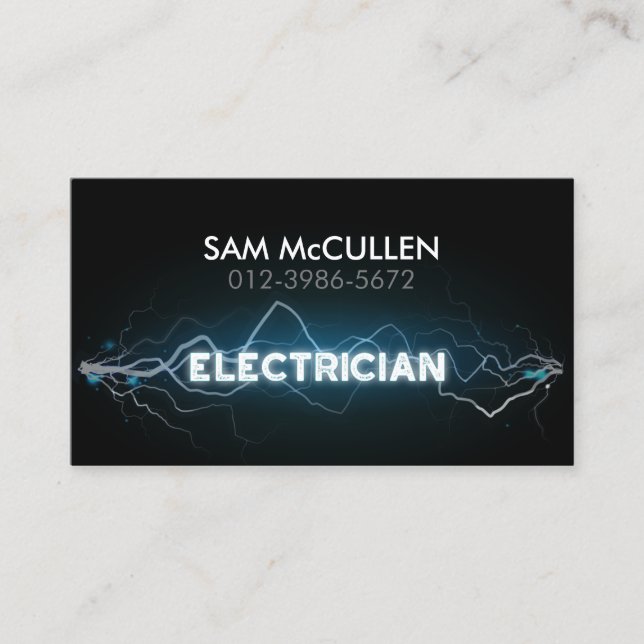 Electrician Electrical Contractor Business Card (Front)