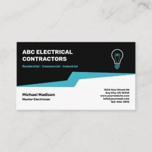 Electrician   Electrical Contractor Business Card
