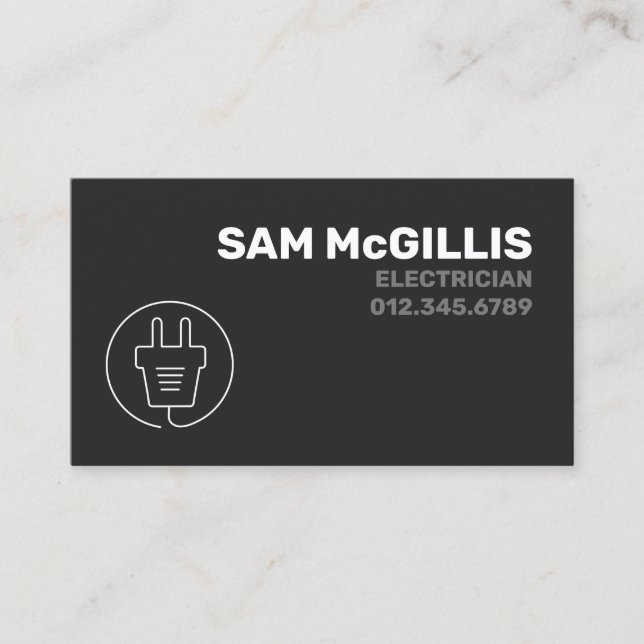 Electrician Electrical Contractor Business Card (Front)