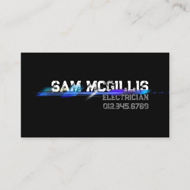 Electrician Electrical Contractor Business Card (Front)