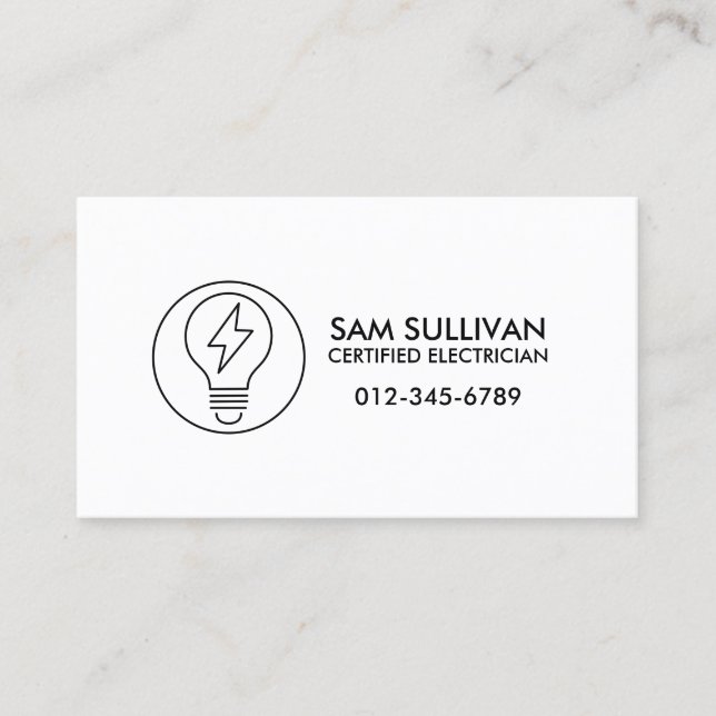 Electrician Electrical Contractor Business Card (Front)