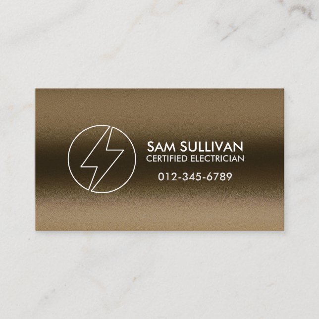 Electrician Electrical Contractor Business Card (Front)