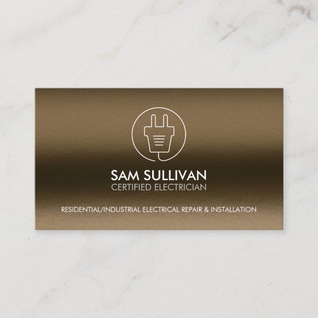 Electrician Electrical Contractor Business Card (Front)