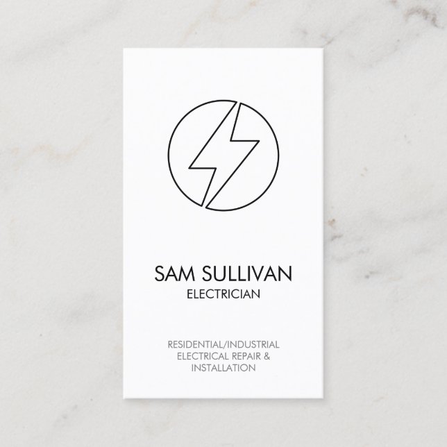 Electrician Electrical Contractor Business Card (Front)