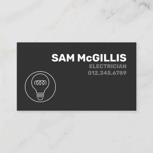 Electrician Electrical Contractor Business Card (Front)