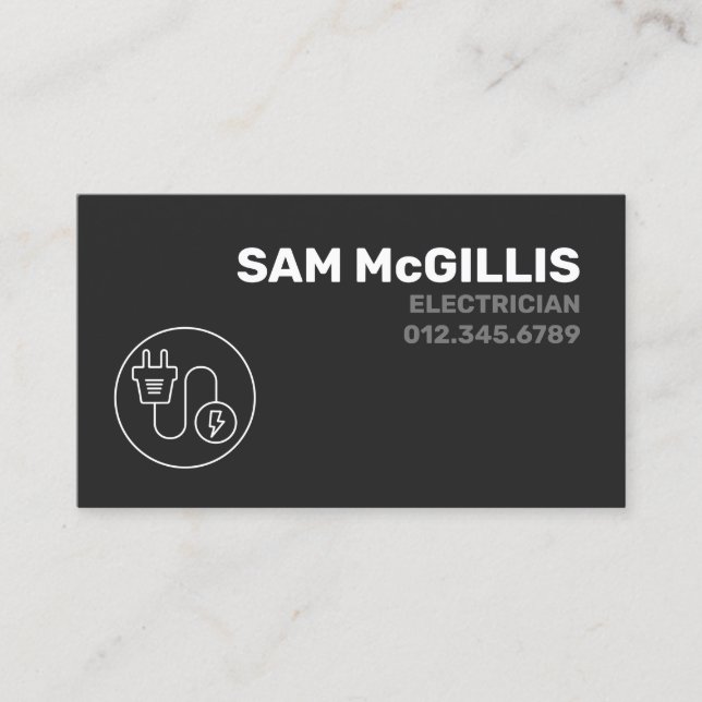 Electrician Electrical Contractor Business Card (Front)