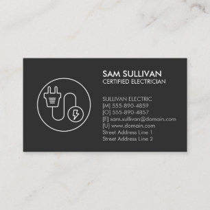 Electrician Electrical Contractor Business Card