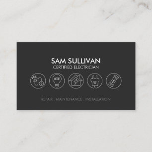 Electrician Electrical Contractor Business Card