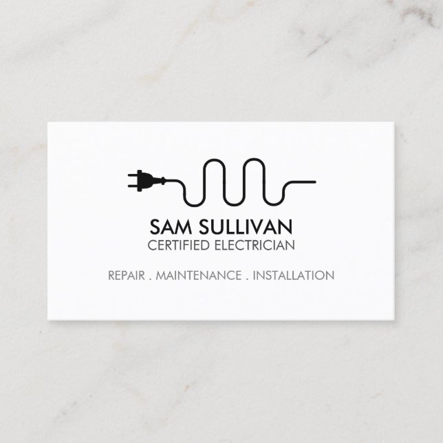 Electrician Electrical Contractor Business Card (Front)