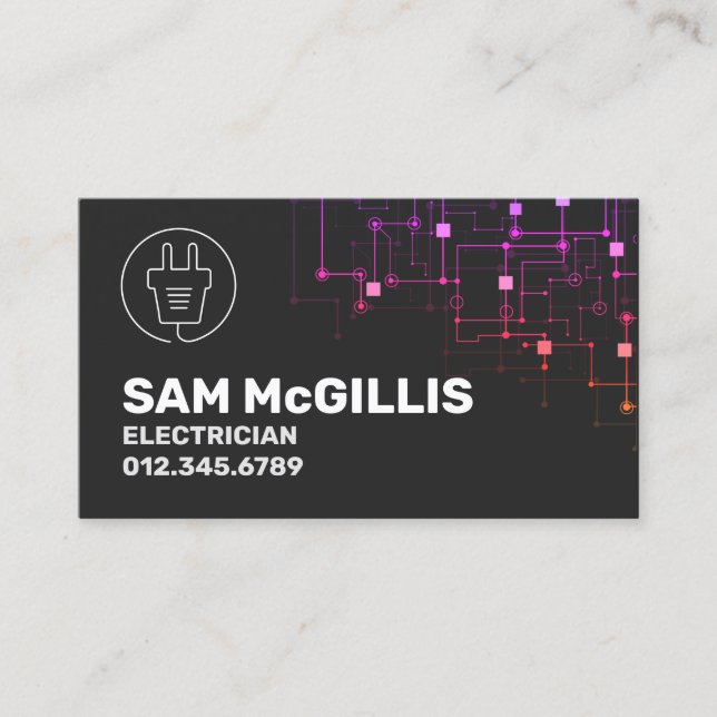 Electrician Electrical Contractor Business Card (Front)