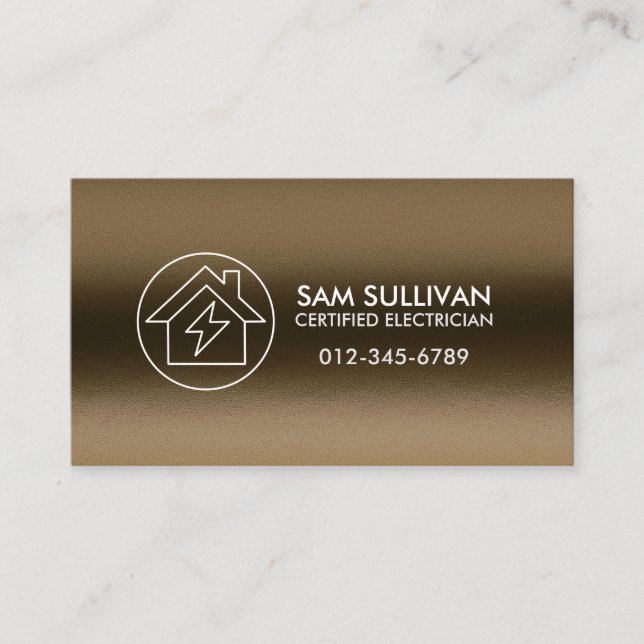 Electrician Electrical Contractor Business Card (Front)