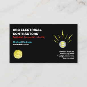 Electrician Electrical Contractor Business Card