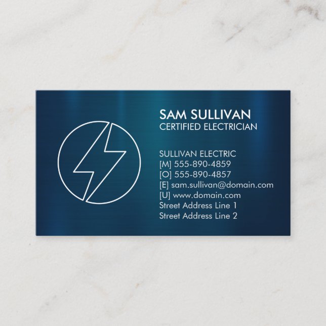 Electrician Electrical Contractor Business Card (Front)