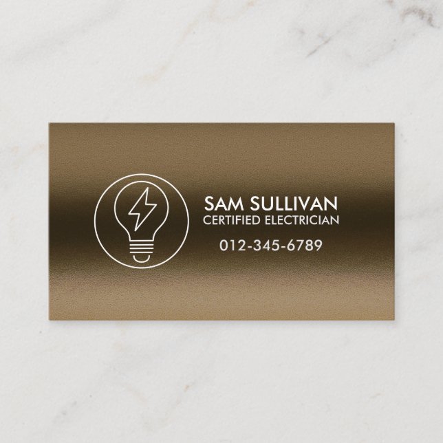 Electrician Electrical Contractor Business Card (Front)