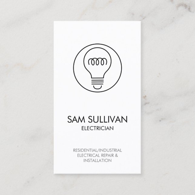 Electrician Electrical Contractor Business Card (Front)