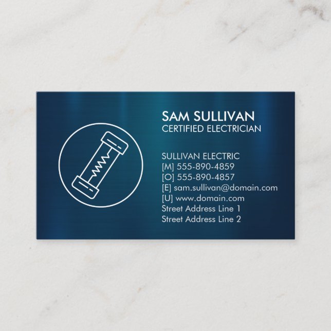 Electrician Electrical Contractor Business Card (Front)