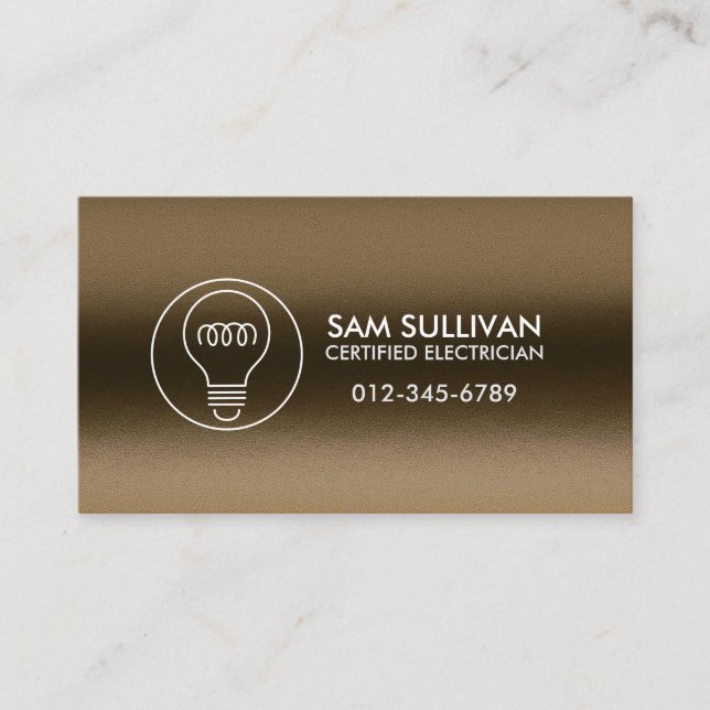 Electrician Electrical Contractor Business Card (Front)