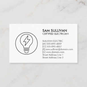 Electrician Electrical Contractor Business Card