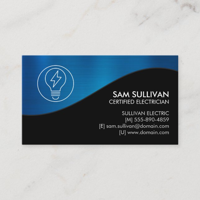 Electrician Electrical Contractor Business Card (Front)