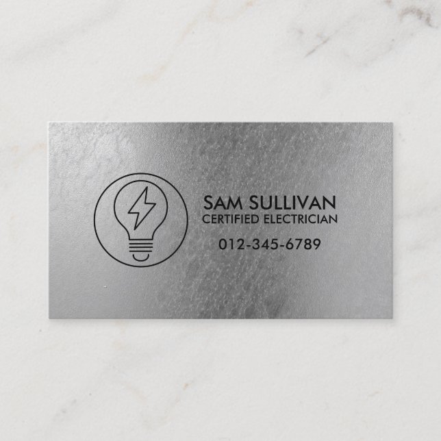 Electrician Electrical Contractor Business Card (Front)