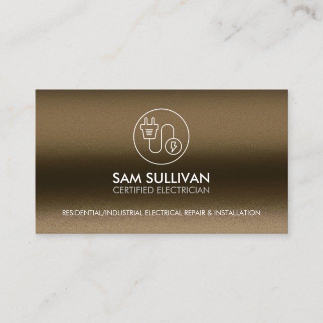 Electrician Electrical Contractor Business Card (Front)