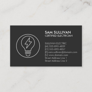 Electrician Electrical Contractor Business Card