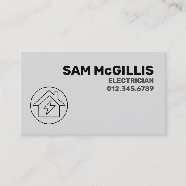 Electrician Electrical Contractor Business Card (Front)
