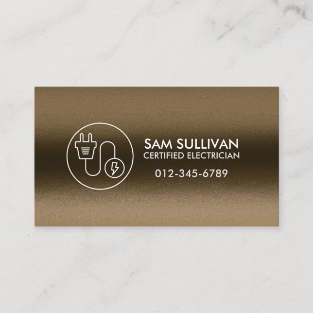 Electrician Electrical Contractor Business Card (Front)