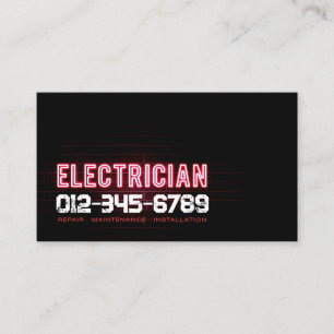 Electrician Electrical Contractor Business Card
