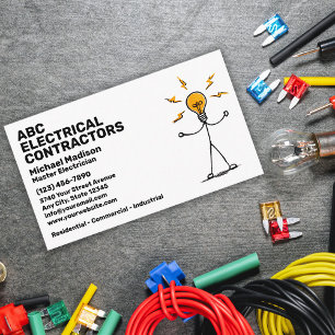 Electrician Electrical Contractor Business Card