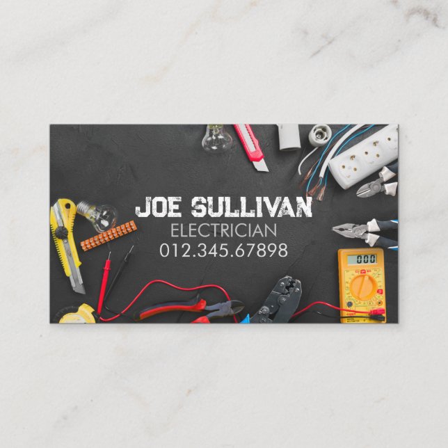 Electrician Electrical Contractor Business Card (Front)