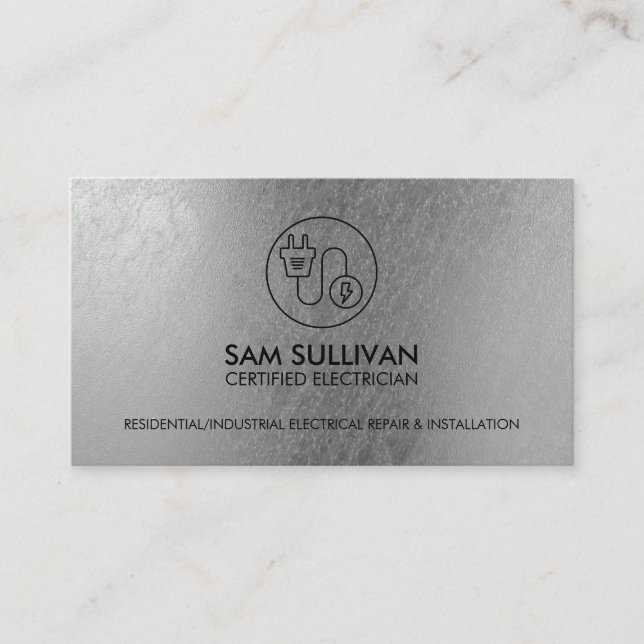 Electrician Electrical Contractor Business Card (Front)
