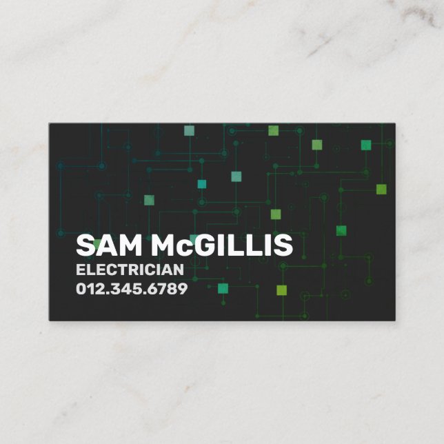 Electrician Electrical Contractor Business Card (Front)