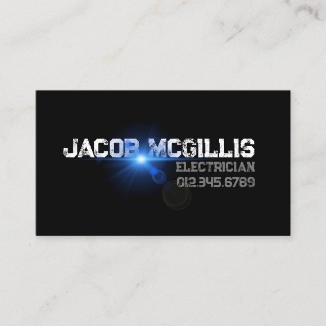 Electrician Electrical Contractor Business Card (Front)