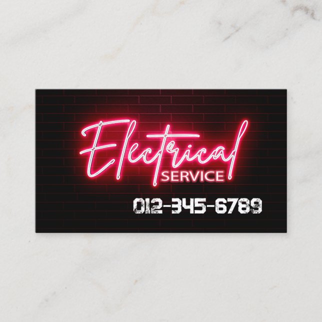 Electrician Electrical Contractor Business Card (Front)