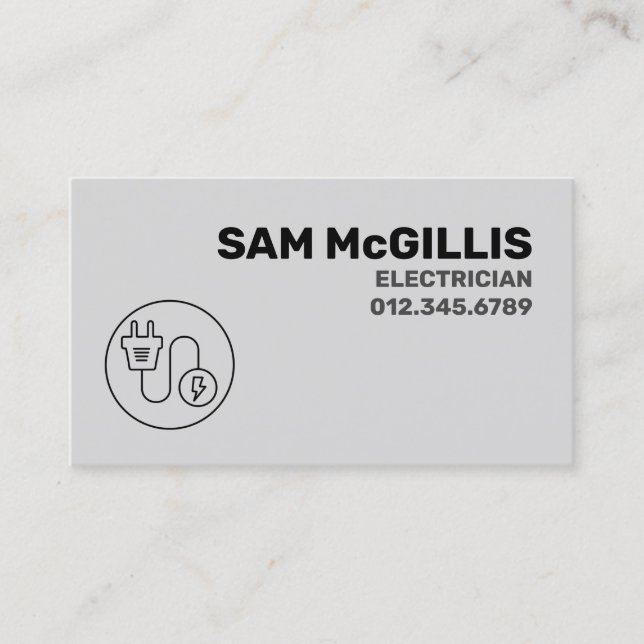 Electrician Electrical Contractor Business Card (Front)