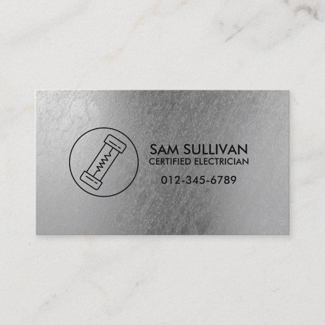 Electrician Electrical Contractor Business Card (Front)