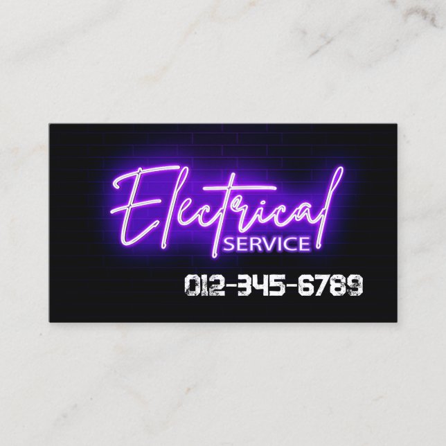 Electrician Electrical Contractor Business Card (Front)