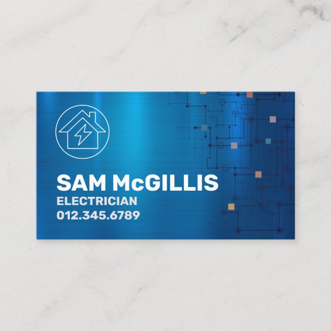 Electrician Electrical Contractor Business Card (Front)