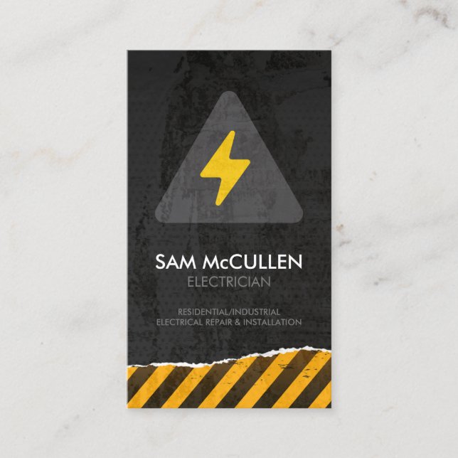 Electrician Electrical Contractor Business Card (Front)