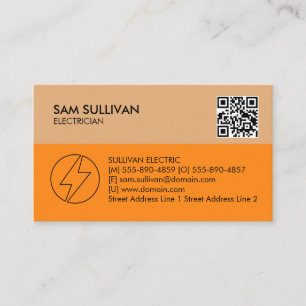 Electrician Electrical Contractor Business Card