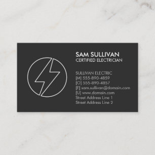 Electrician Electrical Contractor Business Card