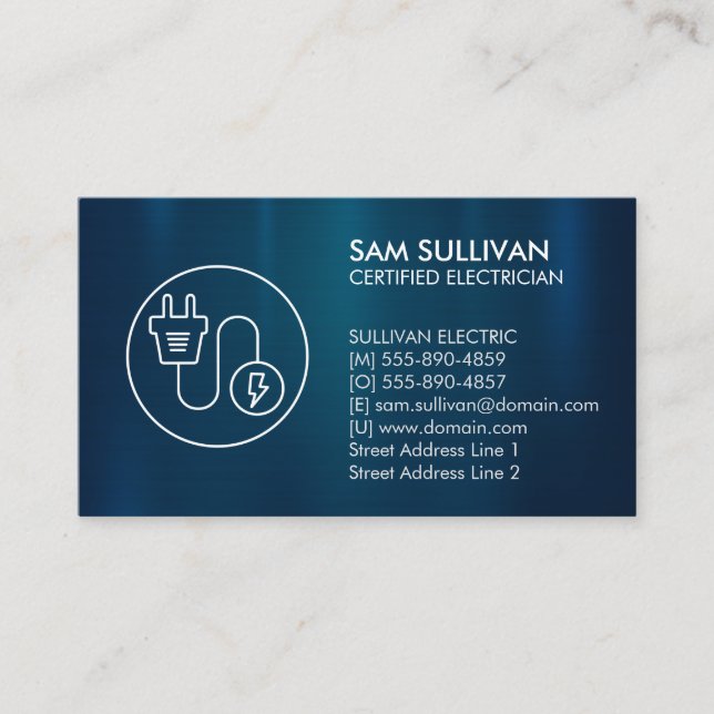 Electrician Electrical Contractor Business Card (Front)